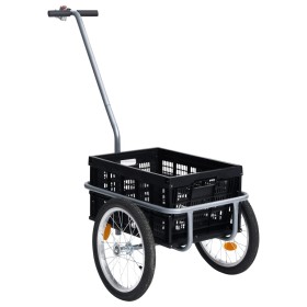 Remolque de bicicleta con caja plegable 50 L negro 60 kg