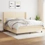 Box spring bed with cream-colored fabric mattress 160x200 cm by , Beds and slatted bases - Ref: Foro24-3131526, Price: 589,61...