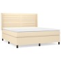 Box spring bed with cream-colored fabric mattress 160x200 cm by , Beds and slatted bases - Ref: Foro24-3131526, Price: 605,61...