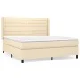 Box spring bed with cream-colored fabric mattress 160x200 cm by , Beds and slatted bases - Ref: Foro24-3131526, Price: 589,61...