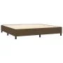 Cama box spring colchón luces LED tela marrón oscuro 200x200 cm de , Camas y somieres - Ref: Foro24-3134904, Precio: 650,94 €...