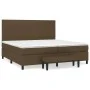 Cama box spring con colchón tela marrón oscuro 200x200 cm de , Camas y somieres - Ref: Foro24-3136624, Precio: 741,79 €, Desc...