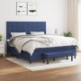 Box spring bed with blue fabric mattress 160x200 cm by , Beds and slatted bases - Ref: Foro24-3136611, Price: 572,96 €, Disco...