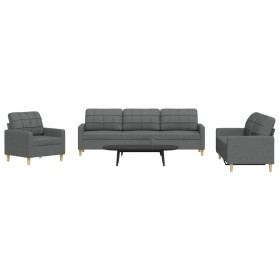 Dreiteiliges dunkelgraues Stoffsofaset von , Sofas - Ref: Foro24-3278288, Preis: 625,41 €, Rabatt: %
