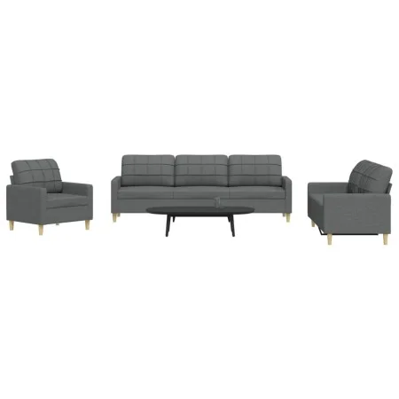 Dreiteiliges dunkelgraues Stoffsofaset von , Sofas - Ref: Foro24-3278288, Preis: 616,76 €, Rabatt: %