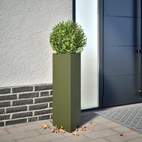 Jardineras triangulares 2 uds acero verde oliva 30x26x75 cm by , Pots and planters - Ref: Foro24-851150, Price: 72,85 €, Disc...