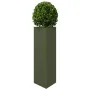 Jardineras triangulares 2 uds acero verde oliva 30x26x75 cm by , Pots and planters - Ref: Foro24-851150, Price: 83,02 €, Disc...