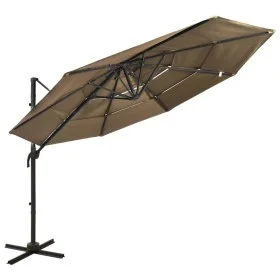 4-tier parasol with taupe gray aluminum pole 3x3 m by vidaXL, Umbrellas - Ref: Foro24-313831, Price: 192,92 €, Discount: %