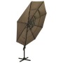 Sombrilla de 4 niveles con poste de aluminio gris taupe 3x3 m de vidaXL, Sombrillas - Ref: Foro24-313831, Precio: 198,05 €, D...