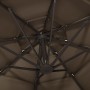 Sombrilla de 4 niveles con poste de aluminio gris taupe 3x3 m de vidaXL, Sombrillas - Ref: Foro24-313831, Precio: 198,05 €, D...