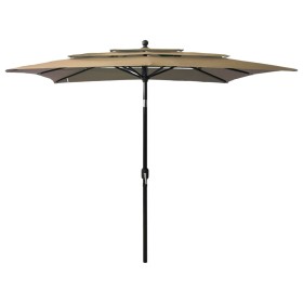 3-level umbrella with a taupe grey aluminum pole 2.5x2.5 m by vidaXL, Umbrellas - Ref: Foro24-313839, Price: 80,65 €, Discoun...