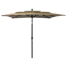 3-level umbrella with a taupe grey aluminum pole 2.5x2.5 m by vidaXL, Umbrellas - Ref: Foro24-313839, Price: 80,63 €, Discoun...