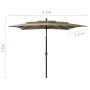 3-level umbrella with a taupe grey aluminum pole 2.5x2.5 m by vidaXL, Umbrellas - Ref: Foro24-313839, Price: 80,63 €, Discoun...