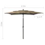 3-stöckiger Regenschirm mit taupegrauer Aluminiumstange 2,5x2,5 m von vidaXL, Sonnenschirme - Ref: Foro24-313839, Preis: 80,6...