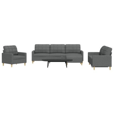 Sofagarnitur mit Fußhocker, 4-teilig, dunkelgraues Stoff von , Sofas - Ref: Foro24-3278296, Preis: 679,89 €, Rabatt: %