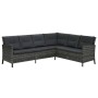 Gartenmöbel-Set 4-teilig mit grauen Polstern aus synthetischem Rattan von , Gartensets - Ref: Foro24-48143, Preis: 778,86 €, ...