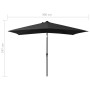 Umbrella with LED and black steel pole 2x3 m by vidaXL, Umbrellas - Ref: Foro24-313792, Price: 66,80 €, Discount: %