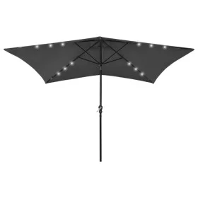 Umbrella with LED lights and anthracite gray steel pole 2x3 m by vidaXL, Umbrellas - Ref: Foro24-313788, Price: 75,46 €, Disc...
