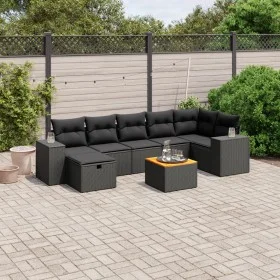 Garden sofa set 8 pieces and black synthetic rattan cushions by , Garden sets - Ref: Foro24-3265178, Price: 553,73 €, Discoun...