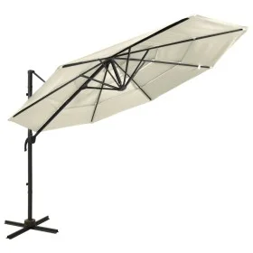 4-stufiger Sonnenschirm mit sandfarbenem Aluminiummast 3x3 m von vidaXL, Sonnenschirme - Ref: Foro24-313828, Preis: 195,75 €,...