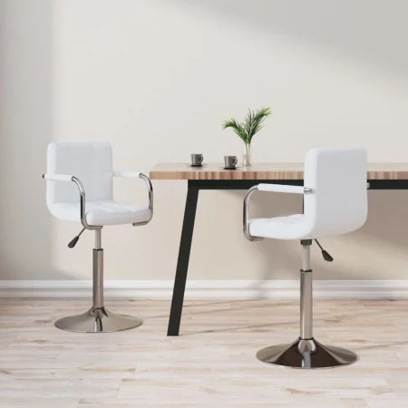 Drehbare Esszimmerstühle, 2 Stück, weißes Kunstleder. von , Essstühle - Ref: Foro24-334573, Preis: 126,22 €, Rabatt: %