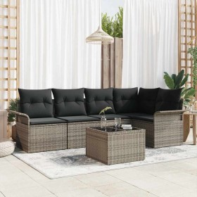 Conjunto de sofá de jardín 6 pcs 242.5 x 132.5 x 85 cm