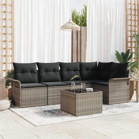 Conjunto de sofá de jardín 6 pcs 242.5 x 132.5 x 85 cm