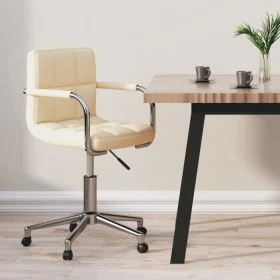 Cream-colored fabric swivel office chair by , Office chairs - Ref: Foro24-334793, Price: 104,57 €, Discount: %