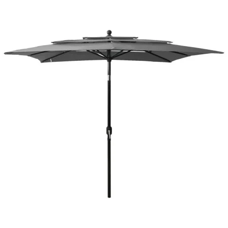 3-level parasol with anthracite gray aluminum pole 2.5x2.5 m by vidaXL, Umbrellas - Ref: Foro24-313838, Price: 77,37 €, Disco...