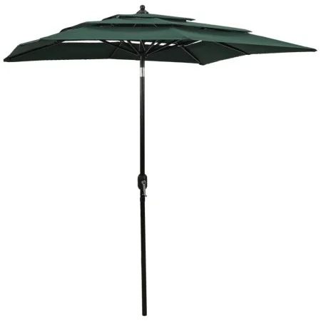 3-level umbrella with a green aluminum pole 2x2 m by vidaXL, Umbrellas - Ref: Foro24-313845, Price: 59,23 €, Discount: %
