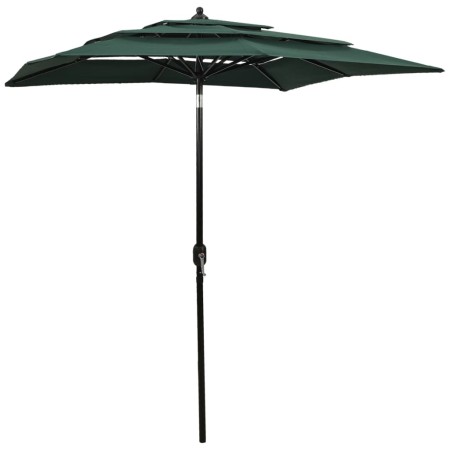 3-stöckiger Regenschirm mit grüner Aluminiumstange 2x2 m von vidaXL, Sonnenschirme - Ref: Foro24-313845, Preis: 59,97 €, Raba...