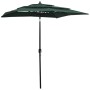 3-stöckiger Regenschirm mit grüner Aluminiumstange 2x2 m von vidaXL, Sonnenschirme - Ref: Foro24-313845, Preis: 59,97 €, Raba...