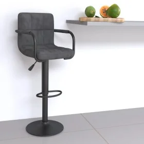 Dunkelgraues Samt-Küchenhocker von , Küchenhocker - Ref: Foro24-334649, Preis: 84,45 €, Rabatt: %