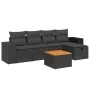6-piece garden sofa set with black synthetic rattan cushions by , Garden sets - Ref: Foro24-3265164, Price: 400,45 €, Discoun...