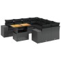 Garden sofa set 8 pieces and black synthetic rattan cushions by , Garden sets - Ref: Foro24-3272560, Price: 641,40 €, Discoun...