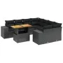 Garden sofa set 8 pieces and black synthetic rattan cushions by , Garden sets - Ref: Foro24-3272560, Price: 665,04 €, Discoun...