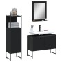 Set de muebles de baño 3 piezas madera contrachapada negro de , Muebles de baño - Ref: Foro24-3214349, Precio: 151,43 €, Desc...