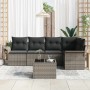 Conjunto de sofá de jardín 6 pcs 242.5 x 132.5 x 85 cm