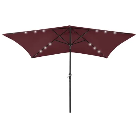 Umbrella with LED and burgundy red steel pole 2x3 m by vidaXL, Umbrellas - Ref: Foro24-313790, Price: 65,92 €, Discount: %