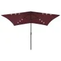 Sombrilla con LED y poste de acero rojo burdeos 2x3 m de vidaXL, Sombrillas - Ref: Foro24-313790, Precio: 66,01 €, Descuento: %