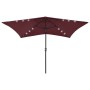 Umbrella with LED and burgundy red steel pole 2x3 m by vidaXL, Umbrellas - Ref: Foro24-313790, Price: 66,86 €, Discount: %