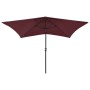 Umbrella with LED and burgundy red steel pole 2x3 m by vidaXL, Umbrellas - Ref: Foro24-313790, Price: 66,86 €, Discount: %