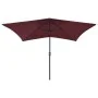Umbrella with LED and burgundy red steel pole 2x3 m by vidaXL, Umbrellas - Ref: Foro24-313790, Price: 65,92 €, Discount: %