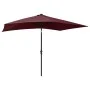 Regenschirm mit LED und burgunderroter Stahlstange 2x3 m von vidaXL, Sonnenschirme - Ref: Foro24-313790, Preis: 65,92 €, Raba...