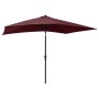 Umbrella with LED and burgundy red steel pole 2x3 m by vidaXL, Umbrellas - Ref: Foro24-313790, Price: 66,86 €, Discount: %
