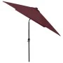 Regenschirm mit LED und burgunderroter Stahlstange 2x3 m von vidaXL, Sonnenschirme - Ref: Foro24-313790, Preis: 65,92 €, Raba...
