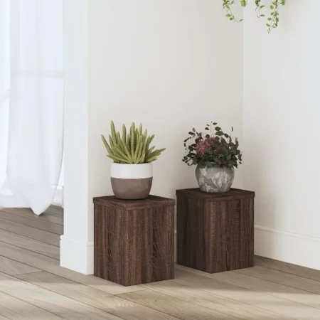 Soportes de plantas 2 uds madera marrón roble 15x15x20 cm by , Pot stands - Ref: Foro24-852894, Price: 24,74 €, Discount: %