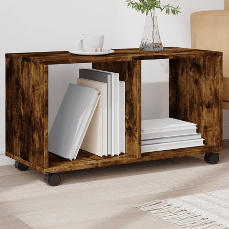 Armario con ruedas madera ingeniería roble ahumado 72x33x42,5cm by , Side tables - Ref: Foro24-853141, Price: 36,09 €, Discou...