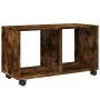 Armario con ruedas madera ingeniería roble ahumado 72x33x42,5cm by , Side tables - Ref: Foro24-853141, Price: 35,59 €, Discou...