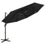 Sombrilla de 4 niveles con poste de aluminio negra 3x3 m de vidaXL, Sombrillas - Ref: Foro24-313834, Precio: 160,66 €, Descue...